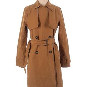 A New Day Tan Trench Coat with Double-Breasted Design and Matching Belt